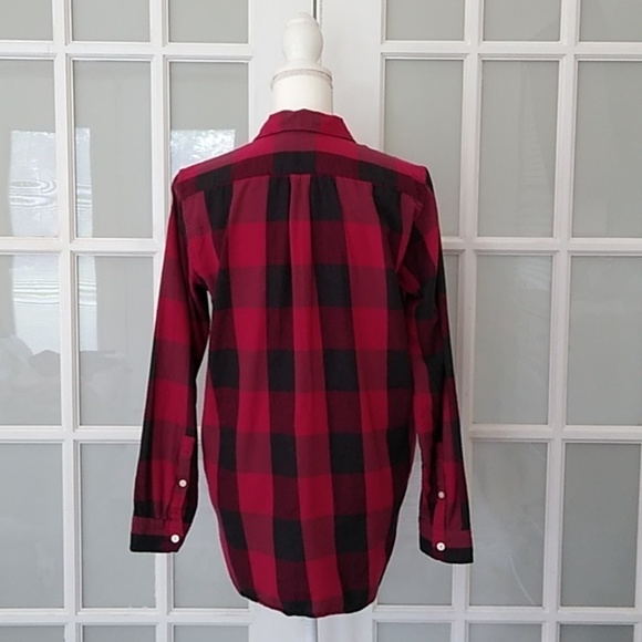 GAP Boyfriend Fit Red & Black Buffalo Check Button Down Shirt Size - M - Picture 6 of 16